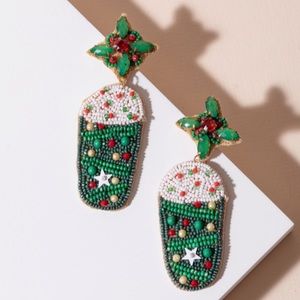 Seed Bead Peppermint Tea Earrings